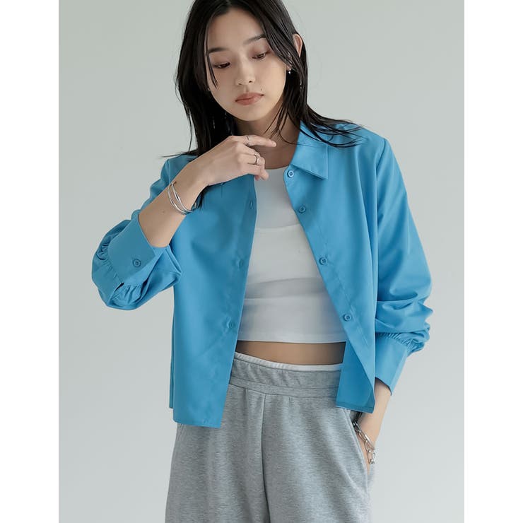 無地orチェック柄クロップドシャツ | Re:EDIT | 詳細画像5 