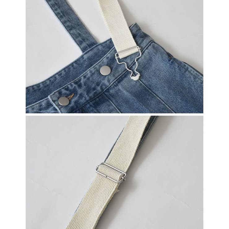 [低身長/高身長サイズ有]サスペンダー付きツータックワイドデニムパンツ | Re:EDIT | 詳細画像20 