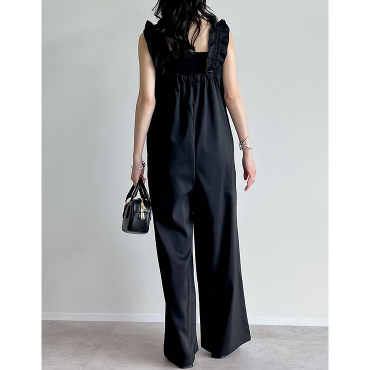 【新品タグ付き】コットンリネンBACKギャザーサロペット セール】コットンリネンBACKギャザーサロペット（サロペット