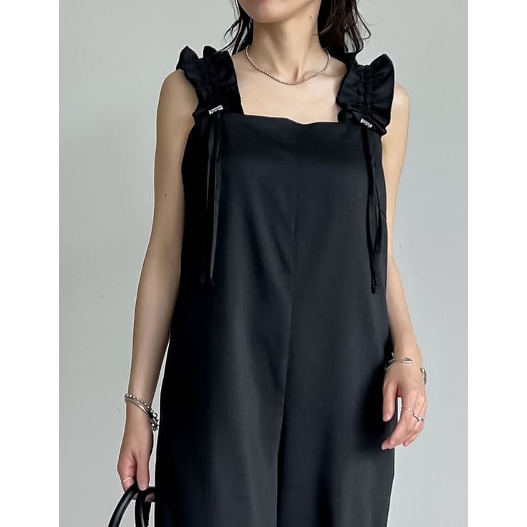 [低身長/高身長サイズ有]リネンライクショルダーギャザーサロペット | Re:EDIT | 詳細画像12 