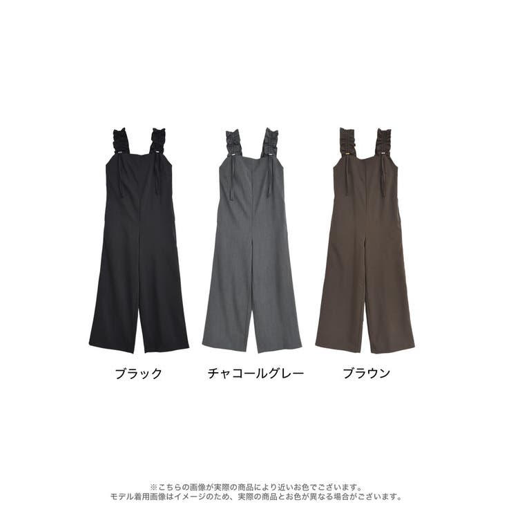 [低身長/高身長サイズ有]リネンライクショルダーギャザーサロペット | Re:EDIT | 詳細画像18 