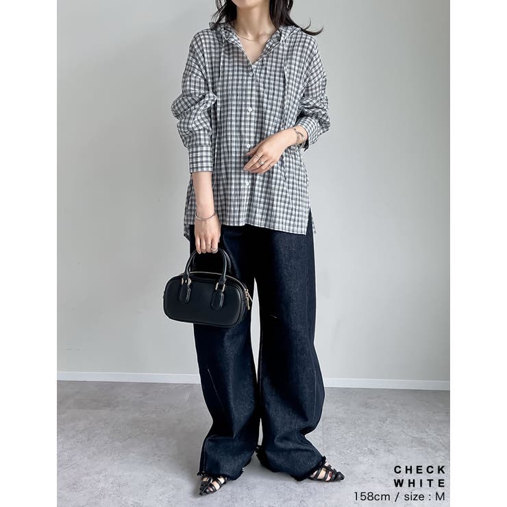 [紫外線対策]オーバーサイズフード付きシアーシャツ | Re:EDIT | 詳細画像10 