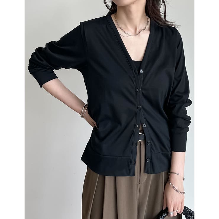 [UVカット]天竺Vネックカーディガン | Re:EDIT | 詳細画像10 