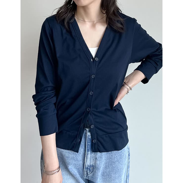 [UVカット]天竺Vネックカーディガン | Re:EDIT | 詳細画像26 