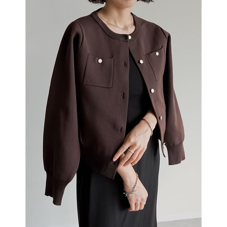 金釦スポンジニットカーディガン | Re:EDIT | 詳細画像14 