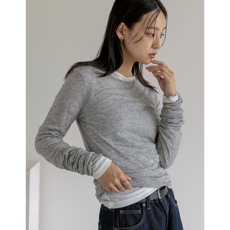 フラッフィシアー袖ギャザートップス | Re:EDIT | 詳細画像4 