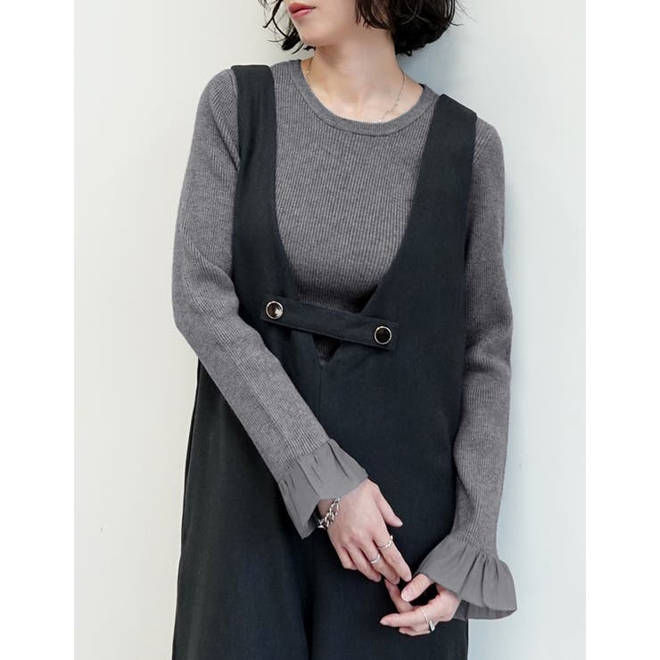 袖オーガンジーフリルニットトップス | Re:EDIT | 詳細画像4 