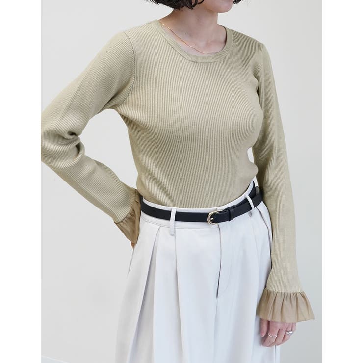 袖オーガンジーフリルニットトップス | Re:EDIT | 詳細画像21 