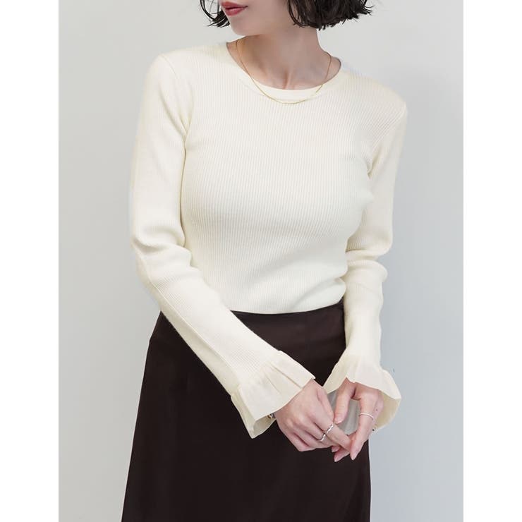 袖オーガンジーフリルニットトップス | Re:EDIT | 詳細画像23 