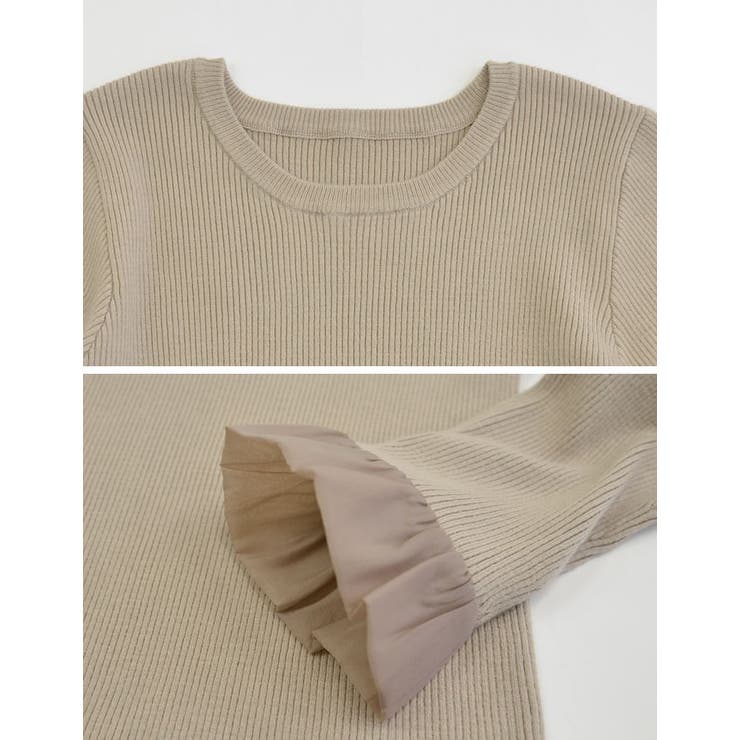 袖オーガンジーフリルニットトップス | Re:EDIT | 詳細画像24 