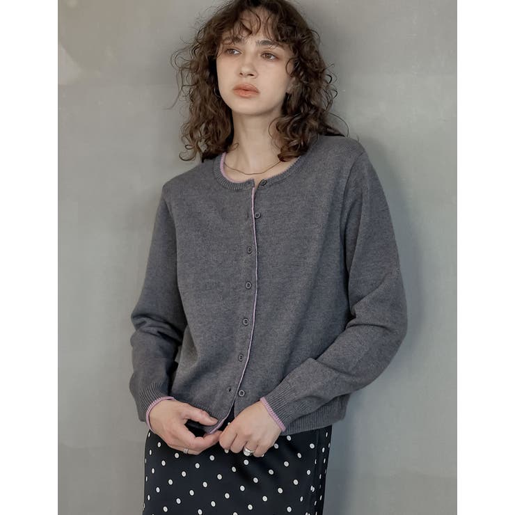 [2025AW COLLECTION]配色アルパカタッチニットカーディガン | Re:EDIT | 詳細画像11 