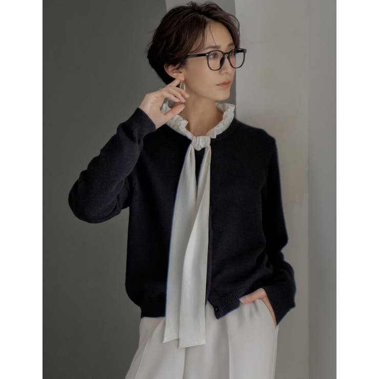 [2025AW COLLECTION]配色アルパカタッチニットカーディガン | Re:EDIT | 詳細画像3 