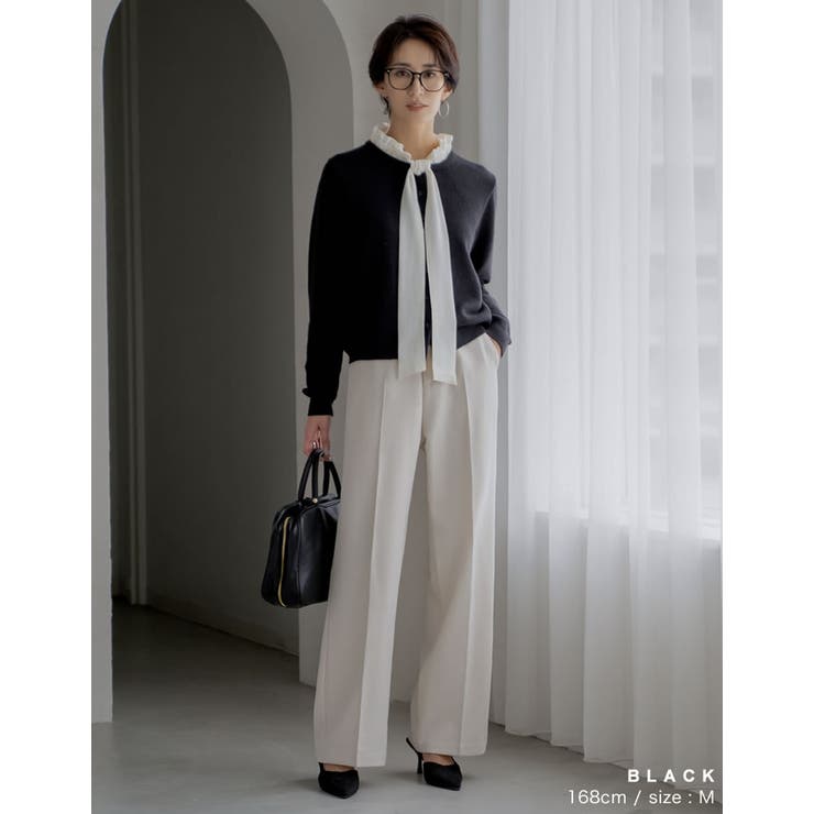 [2025AW COLLECTION]配色アルパカタッチニットカーディガン | Re:EDIT | 詳細画像4 