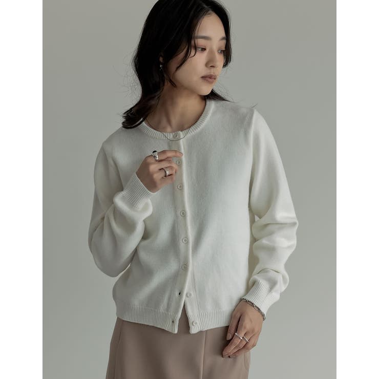 [2025AW COLLECTION]配色アルパカタッチニットカーディガン | Re:EDIT | 詳細画像9 