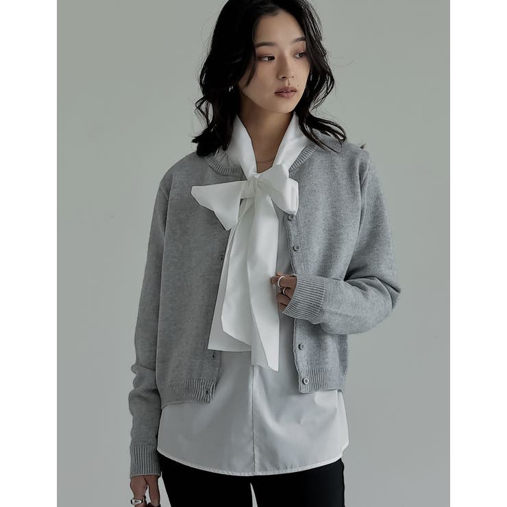 [2025AW COLLECTION]配色アルパカタッチニットカーディガン | Re:EDIT | 詳細画像21 