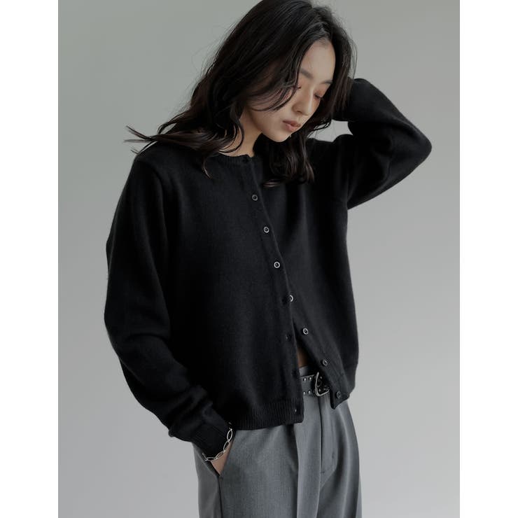 [2025AW COLLECTION]配色アルパカタッチニットカーディガン | Re:EDIT | 詳細画像26 