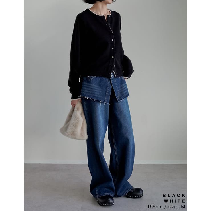 [2025AW COLLECTION]配色アルパカタッチニットカーディガン | Re:EDIT | 詳細画像28 