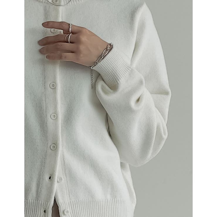 [2025AW COLLECTION]配色アルパカタッチニットカーディガン | Re:EDIT | 詳細画像37 