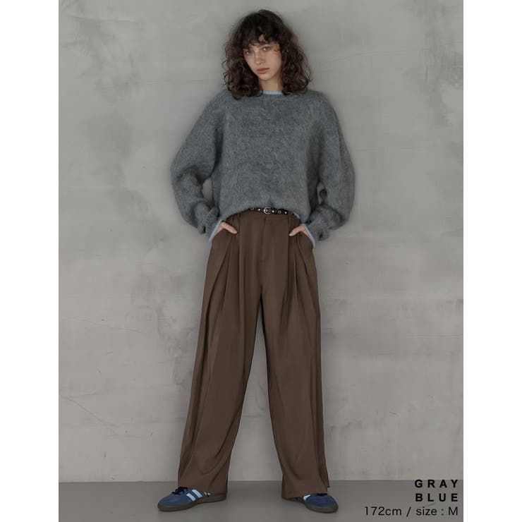 [2025AW COLLECTION]配色モヘアライクシャギーニットトップス | Re:EDIT | 詳細画像13 