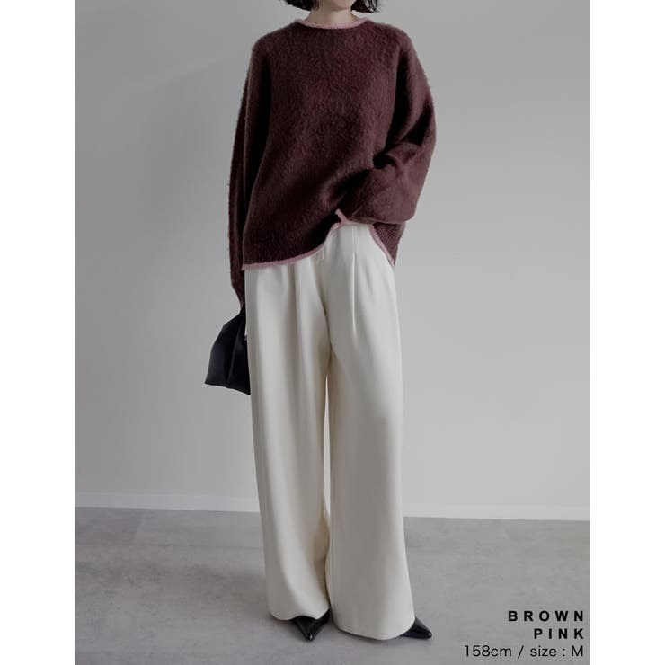 [2025AW COLLECTION]配色モヘアライクシャギーニットトップス | Re:EDIT | 詳細画像15 