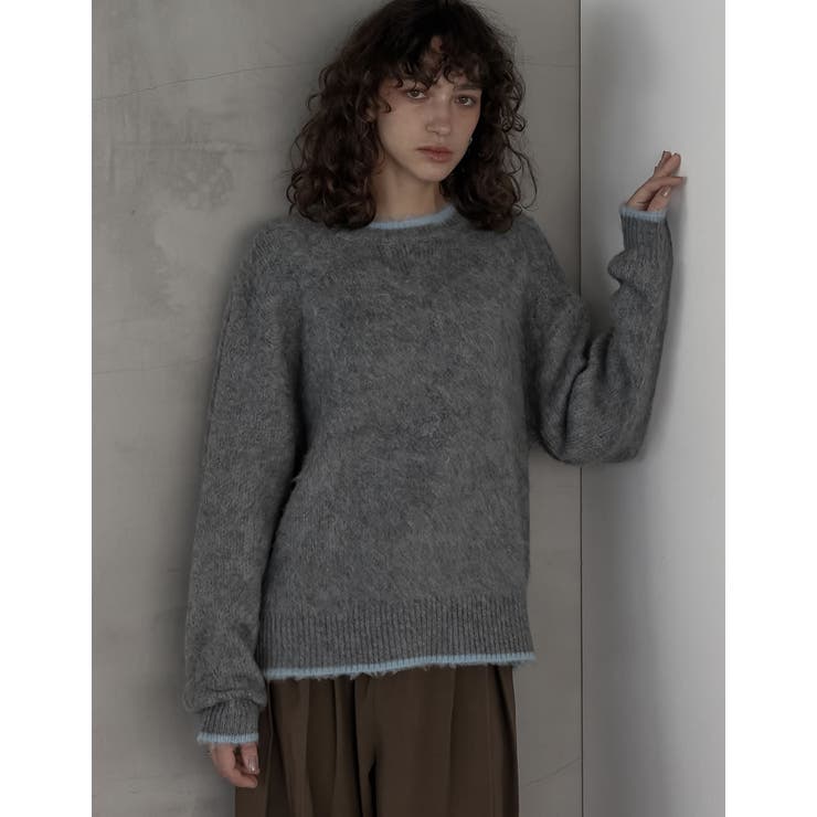 [2025AW COLLECTION]配色モヘアライクシャギーニットトップス | Re:EDIT | 詳細画像5 