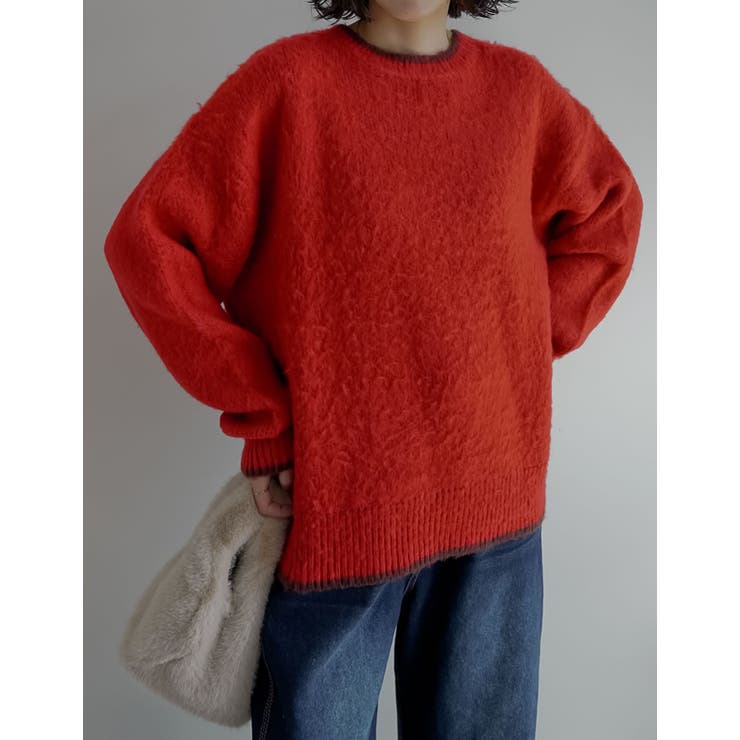 [2025AW COLLECTION]配色モヘアライクシャギーニットトップス | Re:EDIT | 詳細画像21 