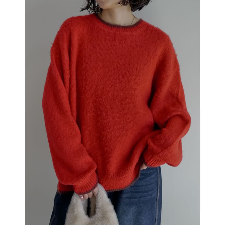 [2025AW COLLECTION]配色モヘアライクシャギーニットトップス | Re:EDIT | 詳細画像22 