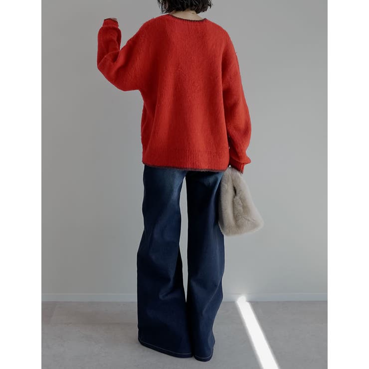 [2025AW COLLECTION]配色モヘアライクシャギーニットトップス | Re:EDIT | 詳細画像23 