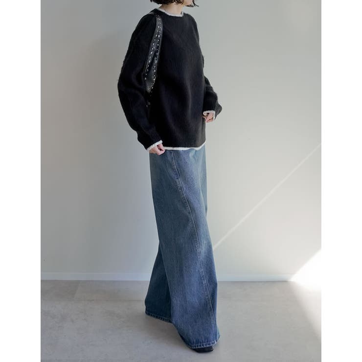 [2025AW COLLECTION]配色モヘアライクシャギーニットトップス | Re:EDIT | 詳細画像24 