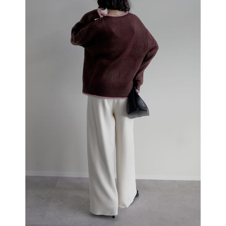 [2025AW COLLECTION]配色モヘアライクシャギーニットトップス | Re:EDIT | 詳細画像29 