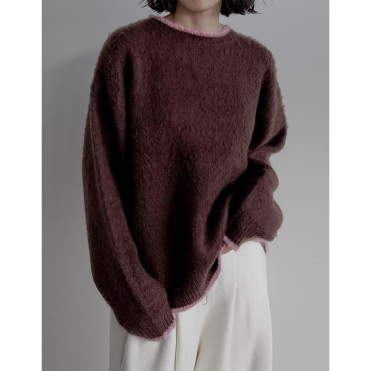 [2025AW COLLECTION]配色モヘアライクシャギーニットトップス | Re:EDIT | 詳細画像30 