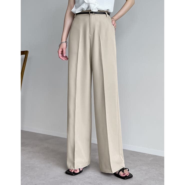 ベージュ(504) | [CoolWork][接触冷感][低身長 高身長サイズ有]冷感ツイルストレートス… | Re:EDIT