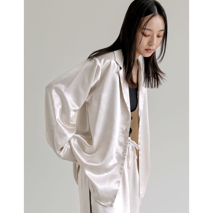 サテンジャケット風シャツ | Re:EDIT | 詳細画像12 