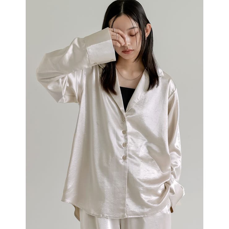 サテンジャケット風シャツ | Re:EDIT | 詳細画像3 
