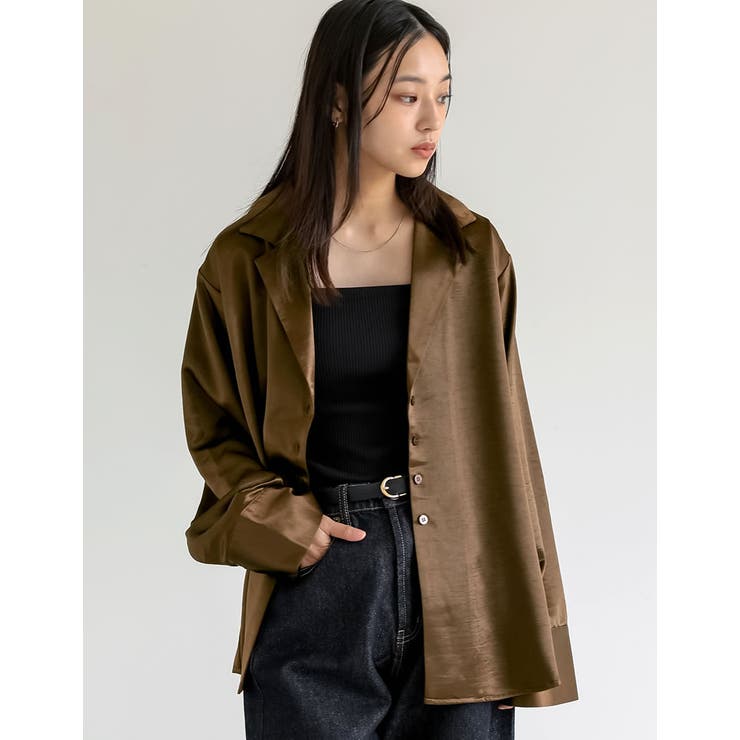 サテンジャケット風シャツ | Re:EDIT | 詳細画像21 