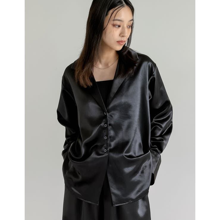 サテンジャケット風シャツ | Re:EDIT | 詳細画像23 