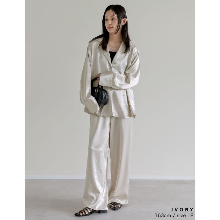 サテンサイドラインドロストパンツ | Re:EDIT | 詳細画像11 