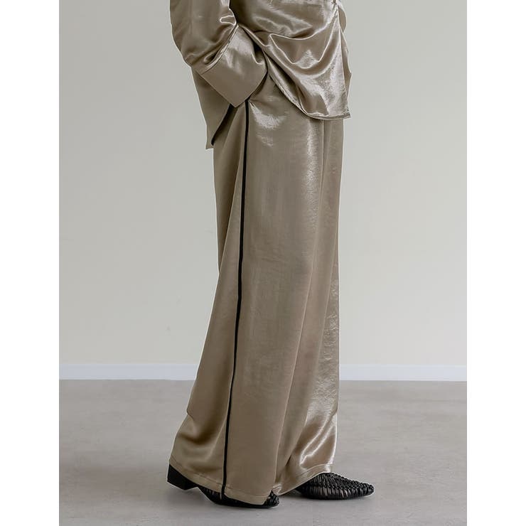 サテンサイドラインドロストパンツ | Re:EDIT | 詳細画像15 