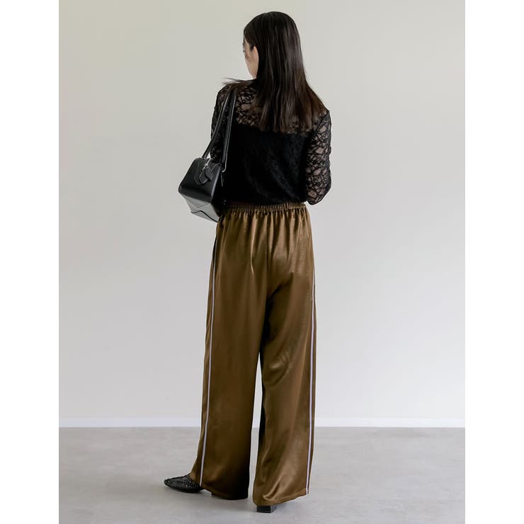 サテンサイドラインドロストパンツ | Re:EDIT | 詳細画像17 