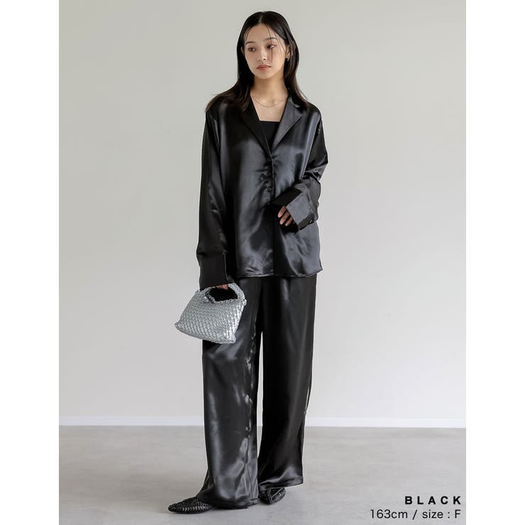 サテンサイドラインドロストパンツ | Re:EDIT | 詳細画像8 