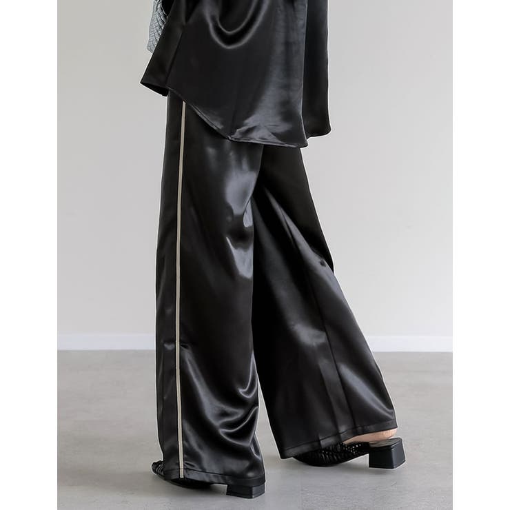 サテンサイドラインドロストパンツ | Re:EDIT | 詳細画像9 