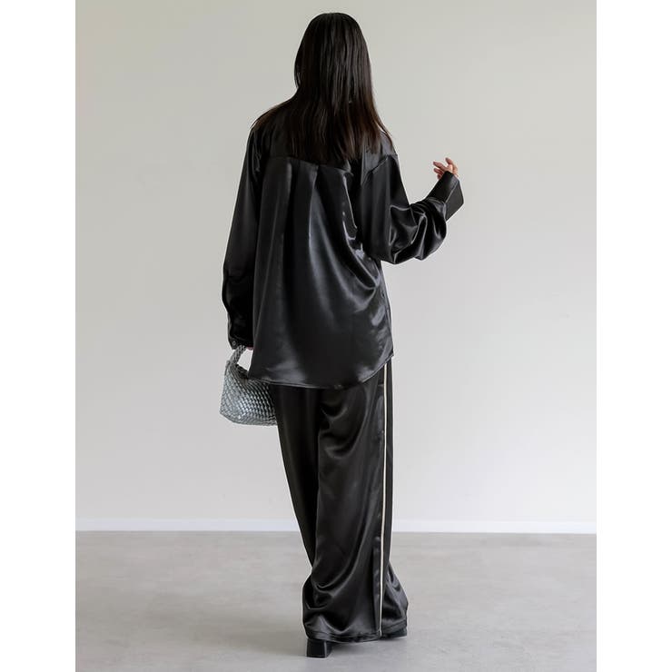 サテンサイドラインドロストパンツ | Re:EDIT | 詳細画像10 