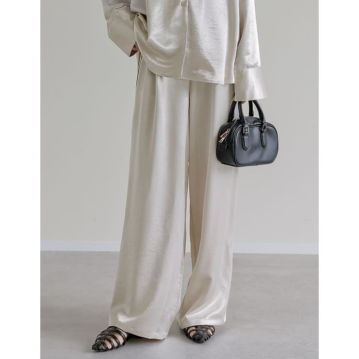 サテンサイドラインドロストパンツ | Re:EDIT | 詳細画像22 