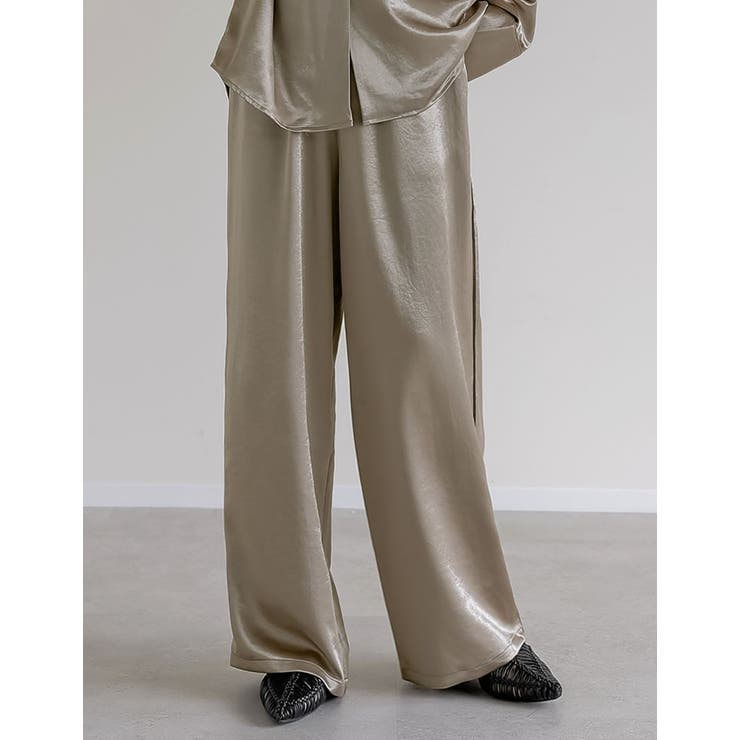 サテンサイドラインドロストパンツ | Re:EDIT | 詳細画像24 