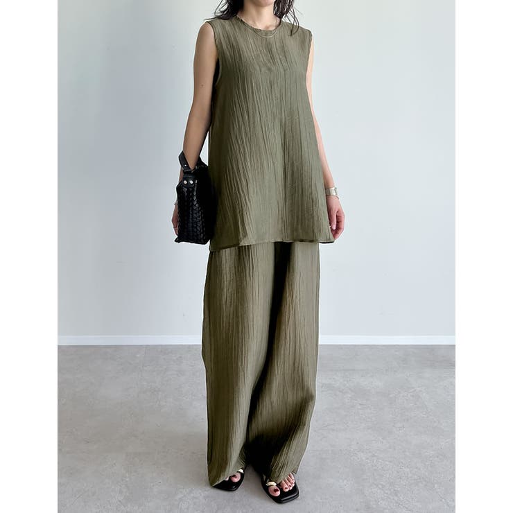 [接触冷感][2点セット]シアーリネンタッチパンツセットアップ | Re:EDIT | 詳細画像21 