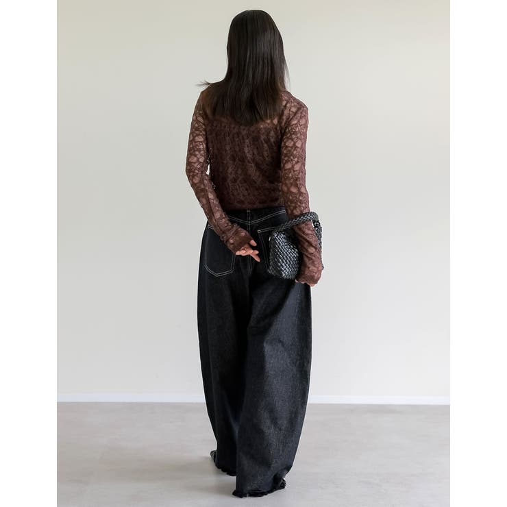 ストレッチレースポロカラー前開きトップス | Re:EDIT | 詳細画像23 