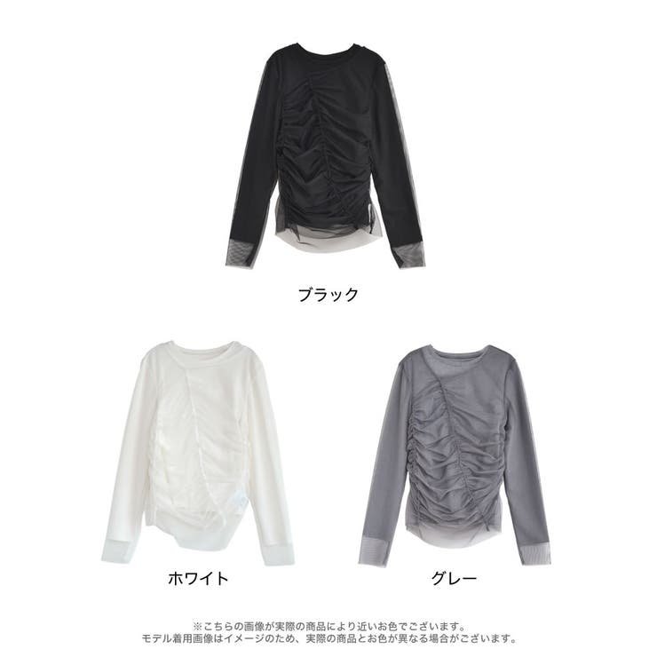 リブ×チュール長袖レイヤードトップス | Re:EDIT | 詳細画像18