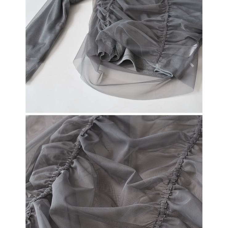 リブ×チュール長袖レイヤードトップス | Re:EDIT | 詳細画像23