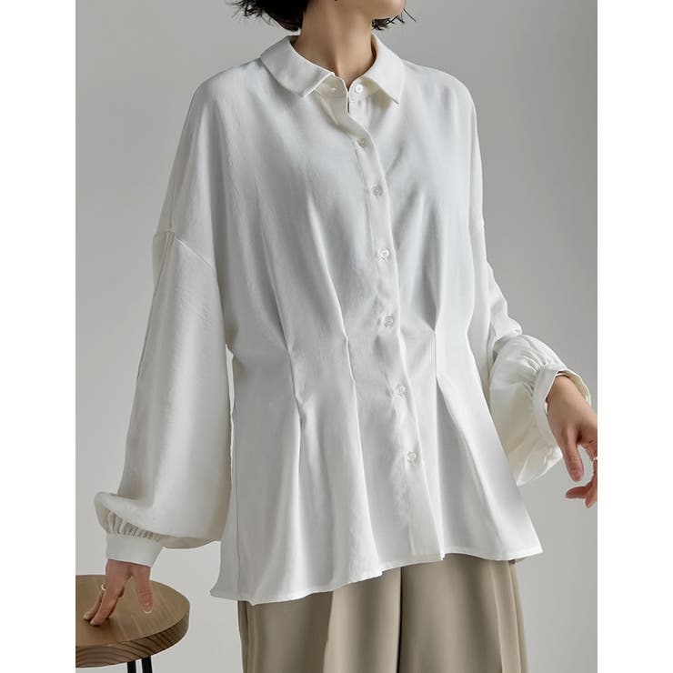 アイボリー(604) | [接触冷感][UVカット]ポーラウエストタック2WAYスリーブシャツ | Re:EDIT