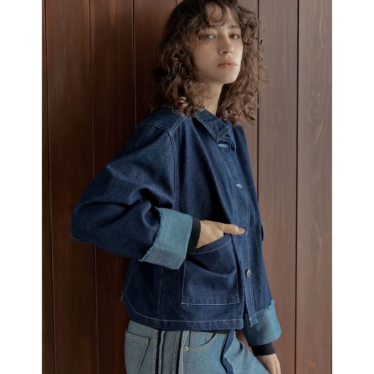 [2025AW COLLECTION]デニムショートカバーオール | Re:EDIT | 詳細画像2 